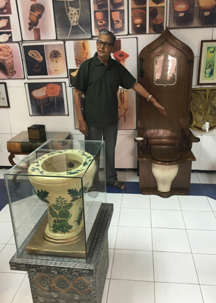India's Museum of Toilets director Bageshwar Jha explains the history of toilets back to 2500BC. Photo/Juliet Rowan